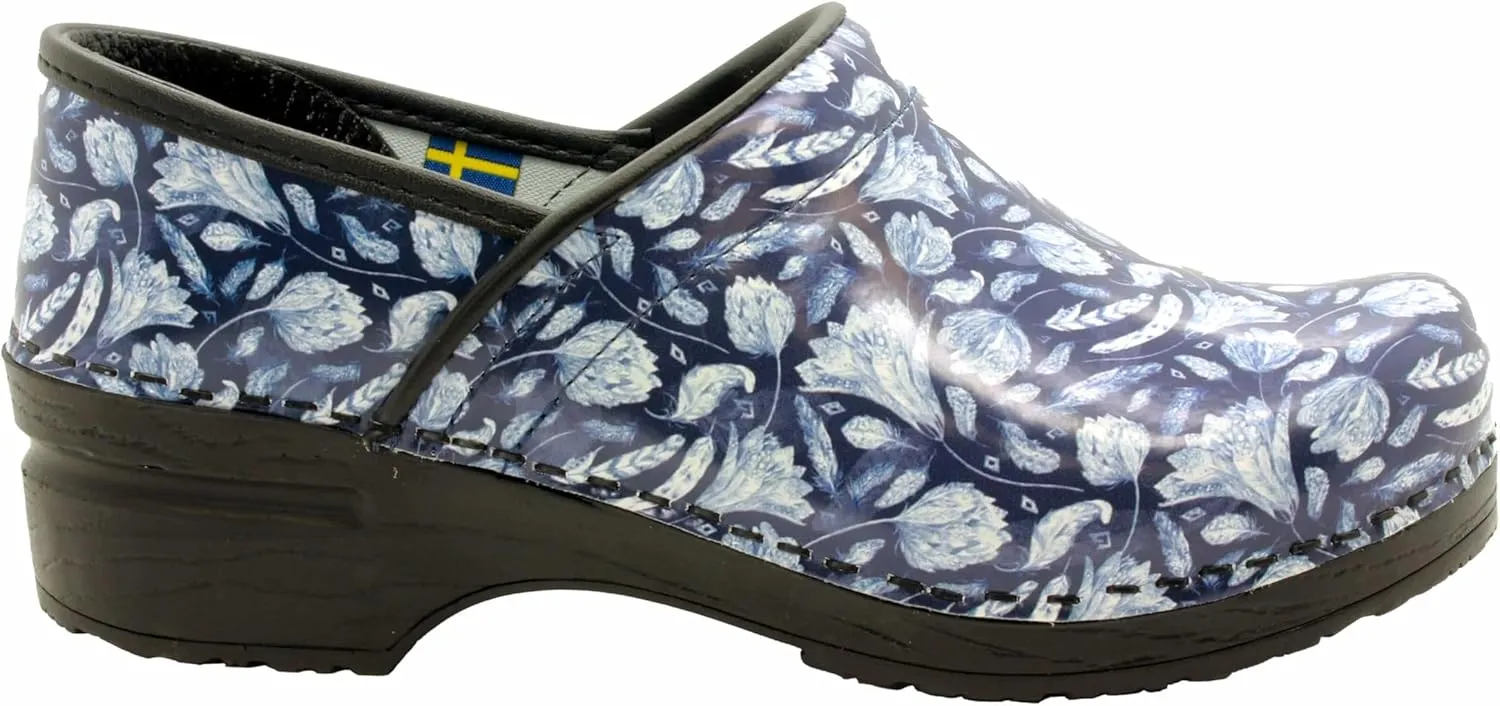 BJORK Swedish Comfort Women's Professional Printed Leather Clogs