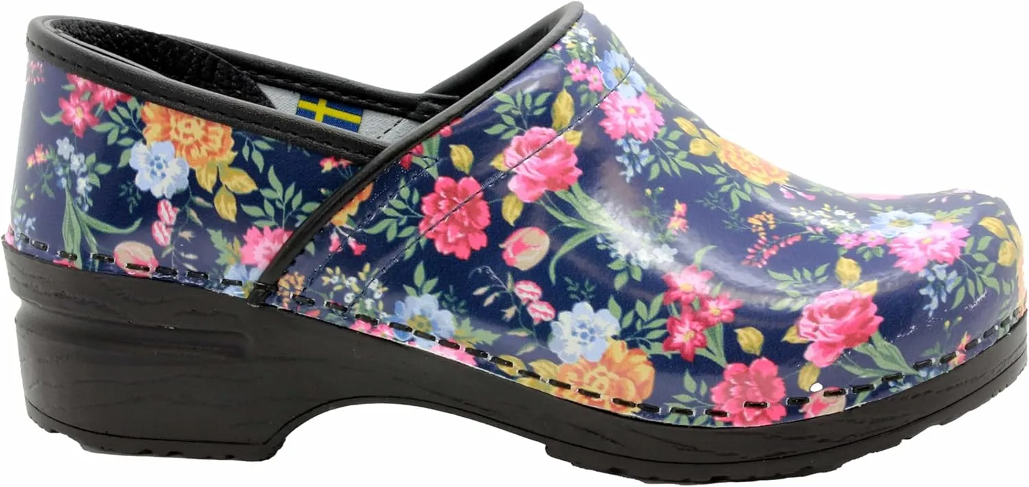 BJORK Swedish Comfort Women's Professional Printed Leather Clogs