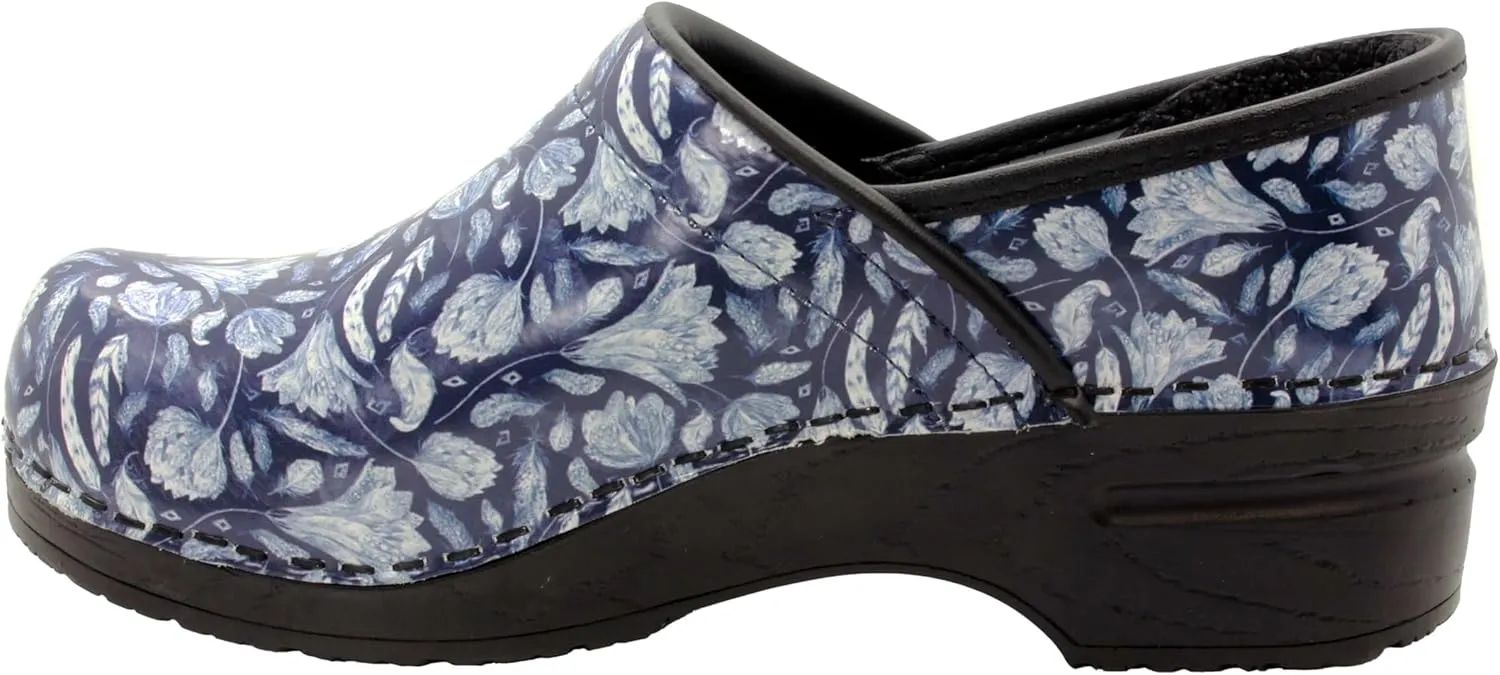 BJORK Swedish Comfort Women's Professional Printed Leather Clogs