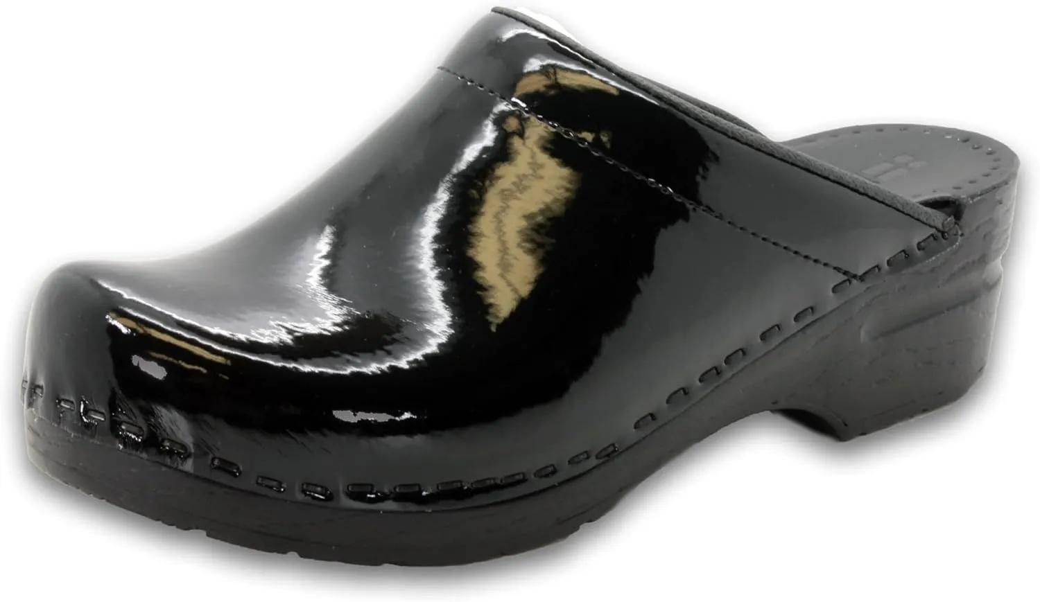 Bjork Women's PU Open Back Leather Clogs
