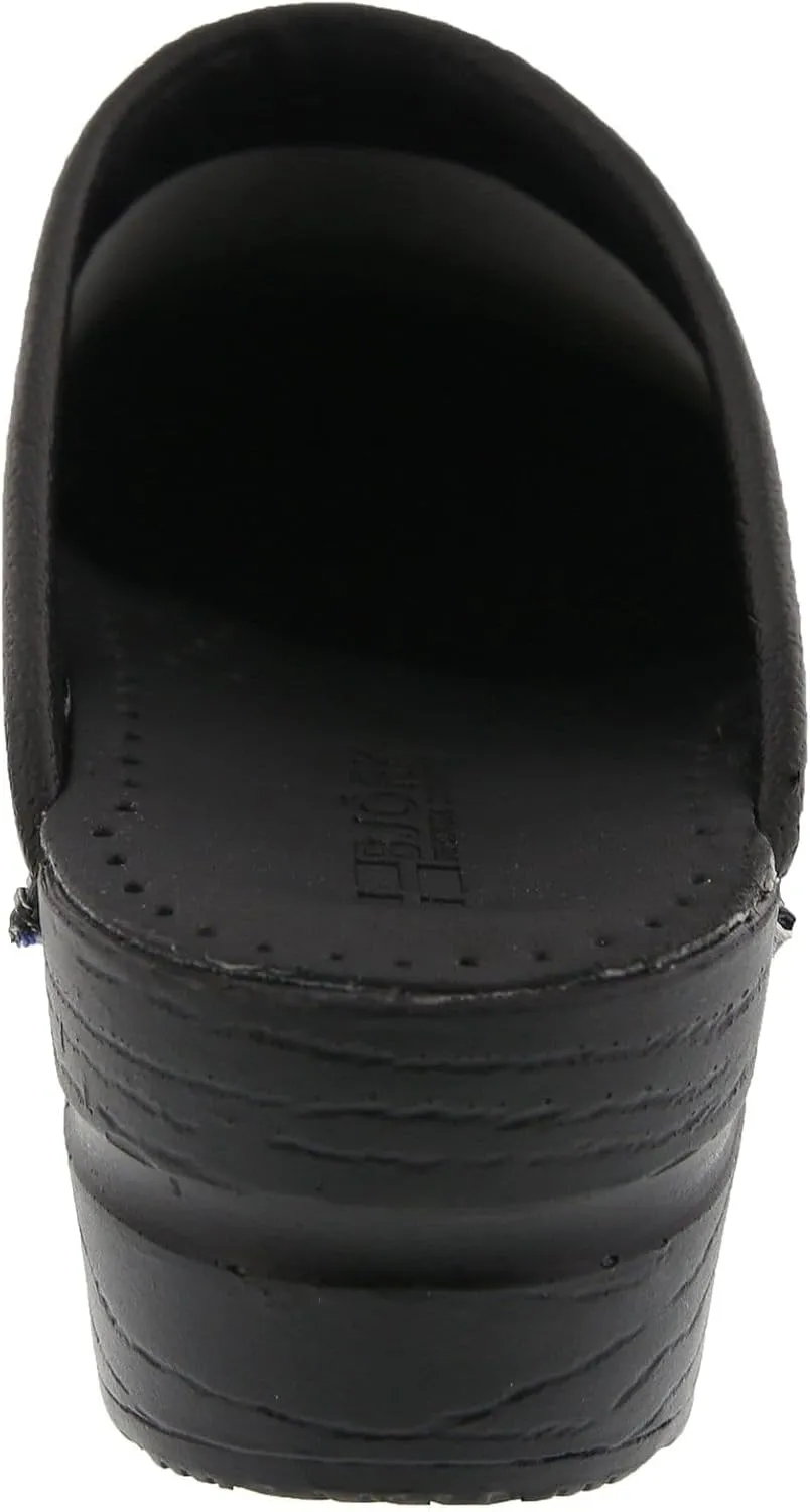 Bjork Women's PU Open Back Leather Clogs