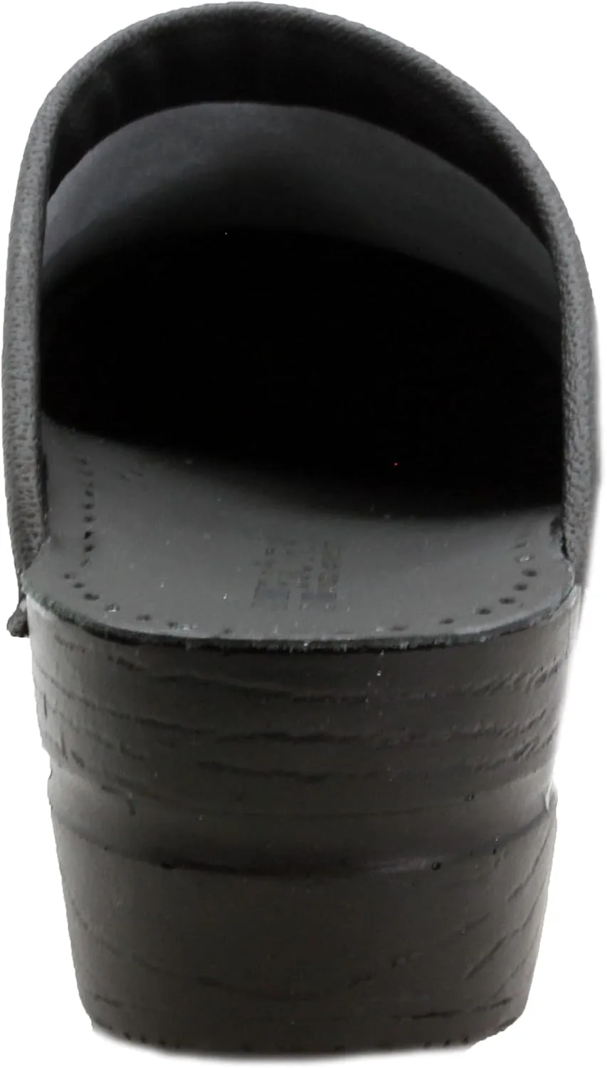 Bjork Women's PU Open Back Leather Clogs