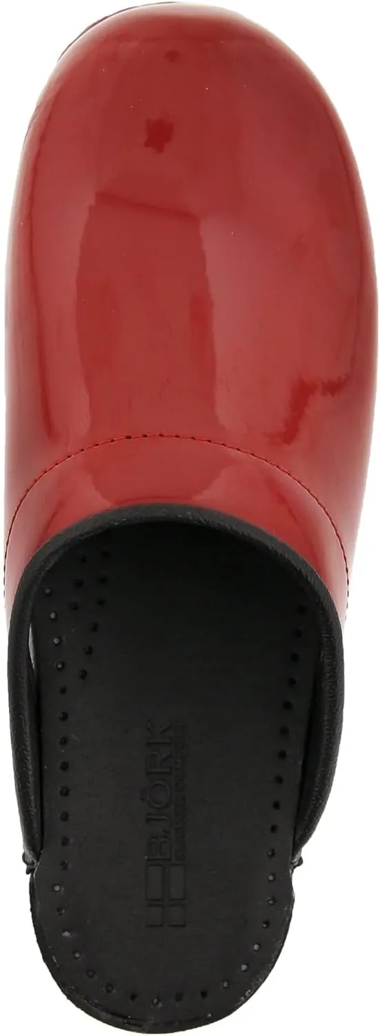 Bjork Women's PU Open Back Leather Clogs