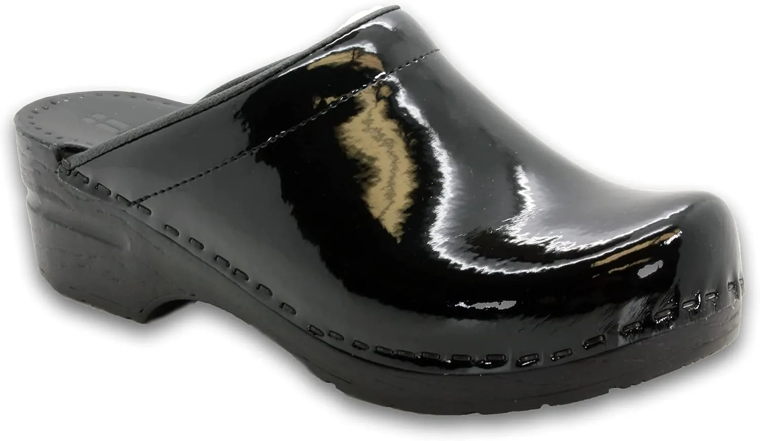 Bjork Women's PU Open Back Leather Clogs