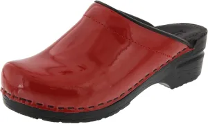 Bjork Women's PU Open Back Leather Clogs