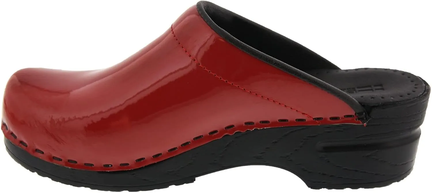 Bjork Women's PU Open Back Leather Clogs