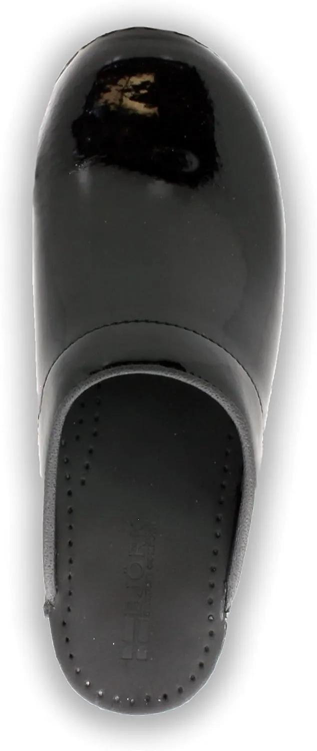 Bjork Women's PU Open Back Leather Clogs