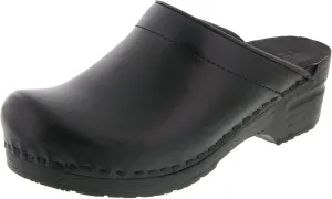 Bjork Women's PU Open Back Leather Clogs