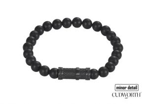 Black Agate Lattice Beaded Bracelet