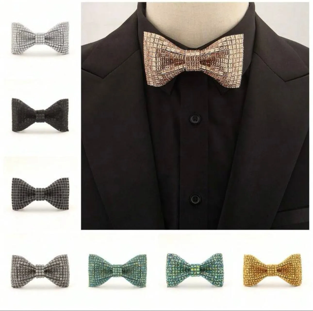Black Beaded Bowtie