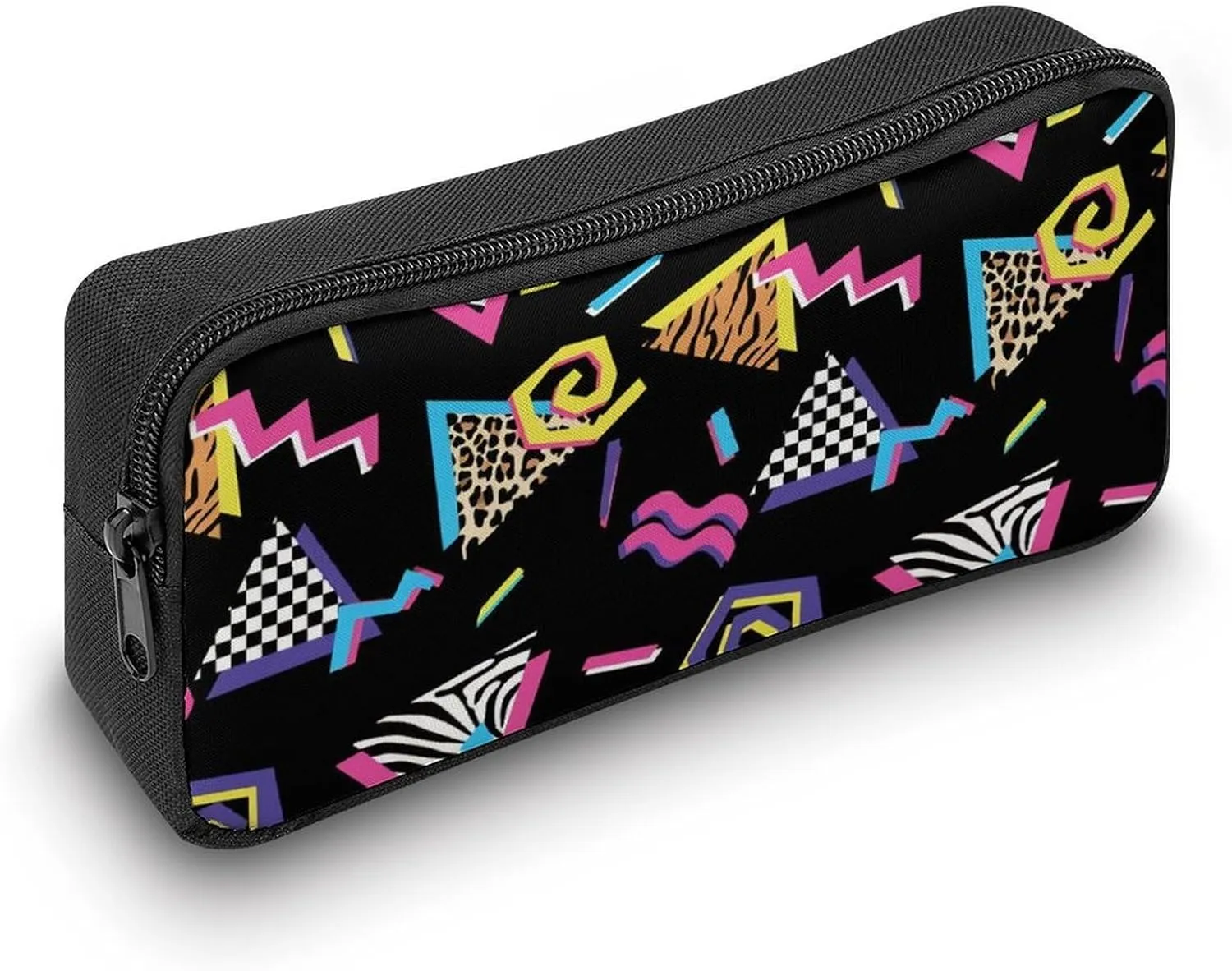 Black Complex Pattern Portable And Cute Large Capacity Stationery Bag