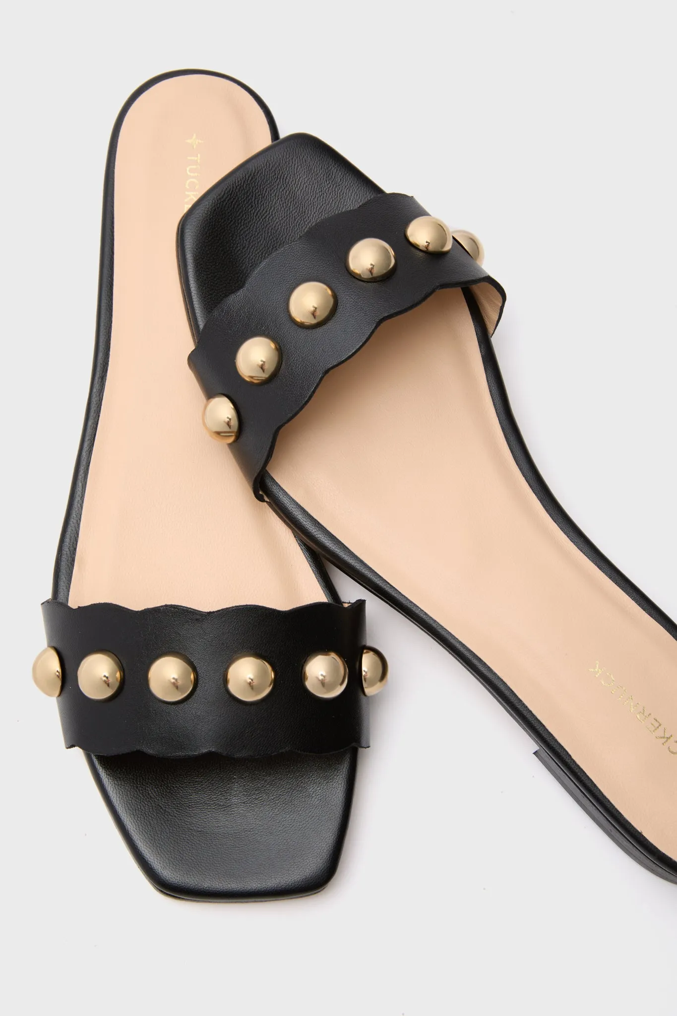 Black Leather Brooke Sandals