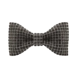 Black Plaid Beaded Bowtie