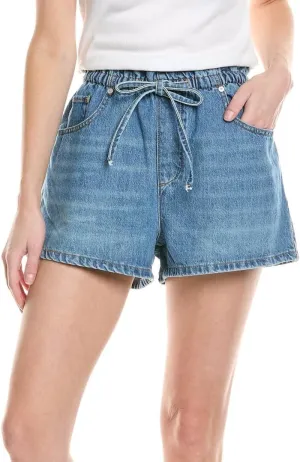 [BLANKNYC] Womens Luxury Clothing Paperbag Denim Shorts with Self Drawstring, Comfortable & StylishDenim Shorts