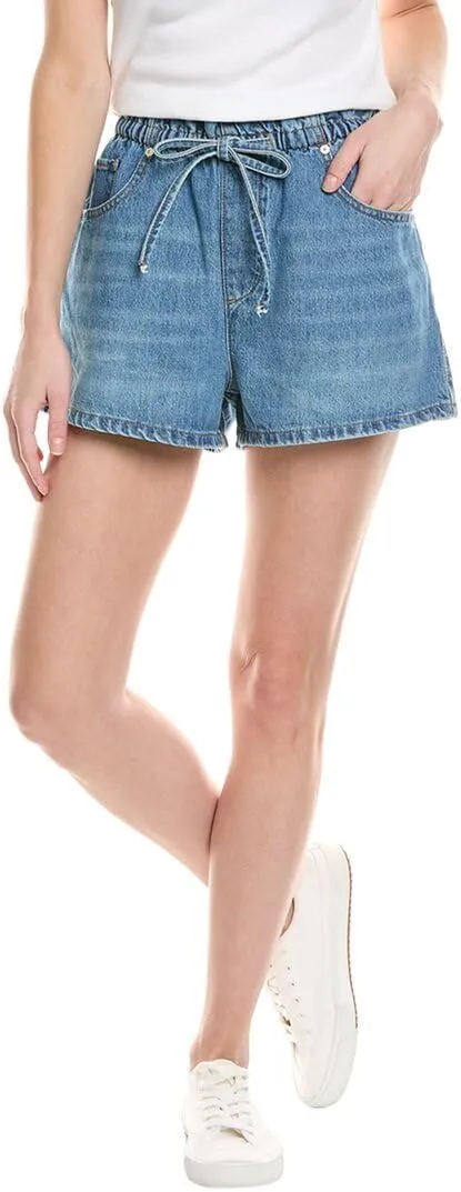 [BLANKNYC] Womens Luxury Clothing Paperbag Denim Shorts with Self Drawstring, Comfortable & StylishDenim Shorts