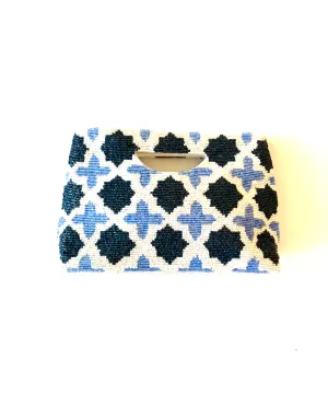 Blue Lattice Cut Out Clutch