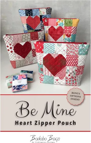 Bodobo Bags Be Mine Heart Zipper Pouch Pattern, None