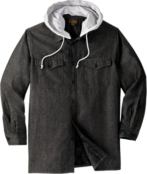 Boulder Creek by Kingsize Men's Big & Tall Removable Hooded Shirt Jacket