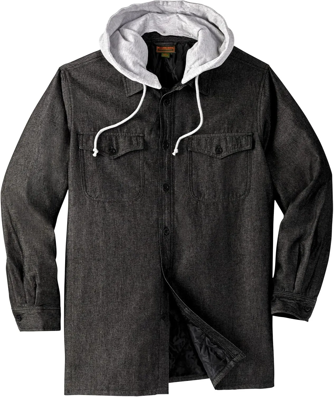 Boulder Creek by Kingsize Men's Big & Tall Removable Hooded Shirt Jacket
