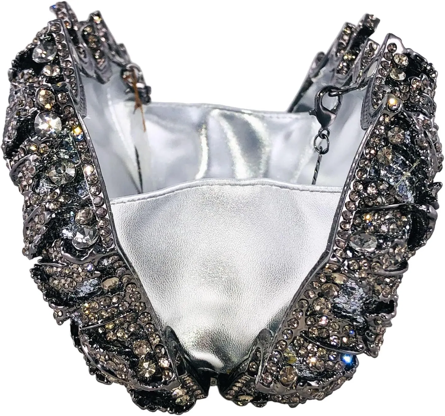 Boutique De FGG Dazzling Flower Evening Bags For Women Formal Party Rhinestone Handbags Wedding Crystal Clutch Purse,Mini