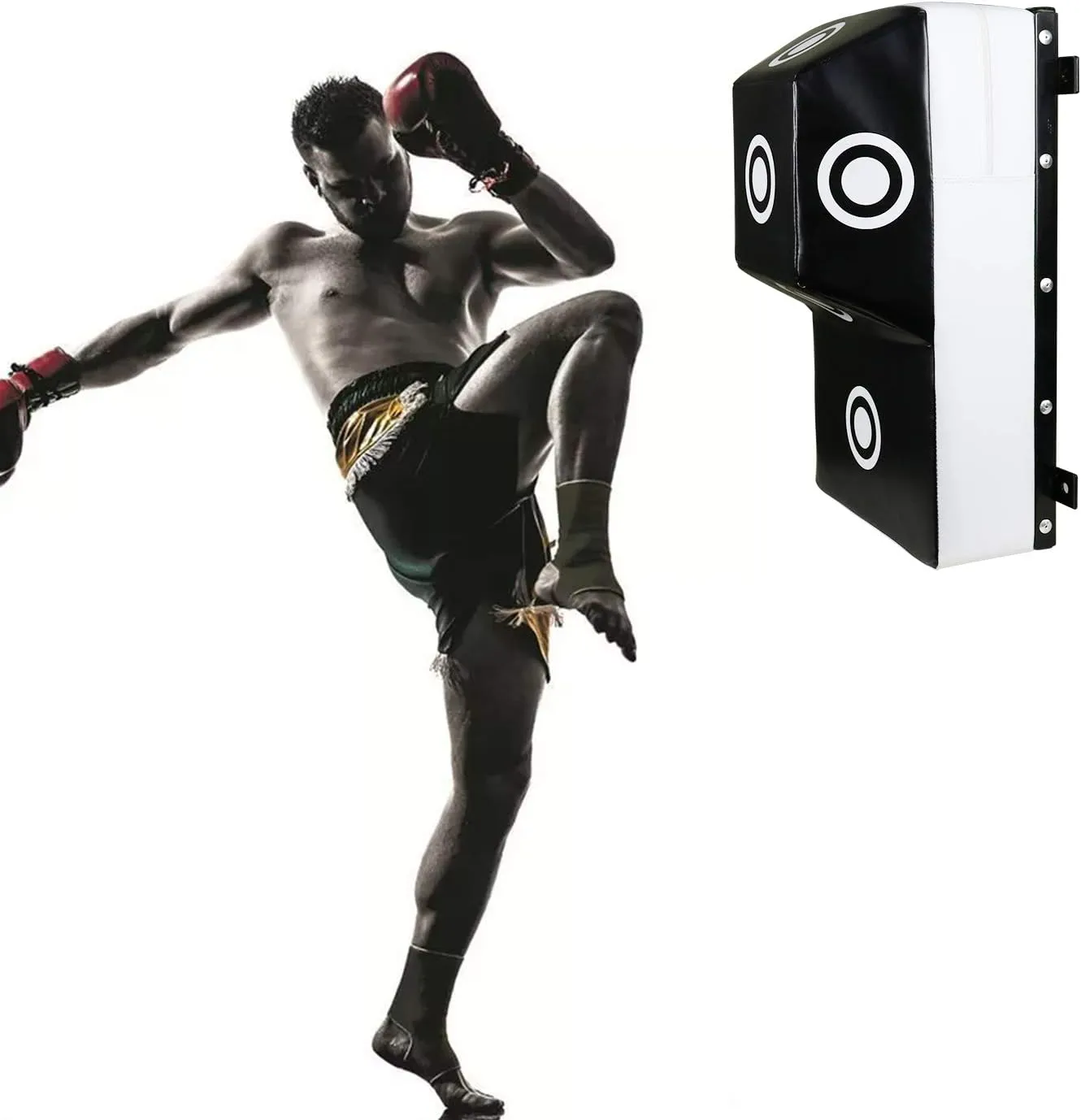 Boxing Bar Wall Mount Uppercut Boxing MMA Training 24in Punching Target Heavy Sandbags High Density Bag Black, JR-0069-GG