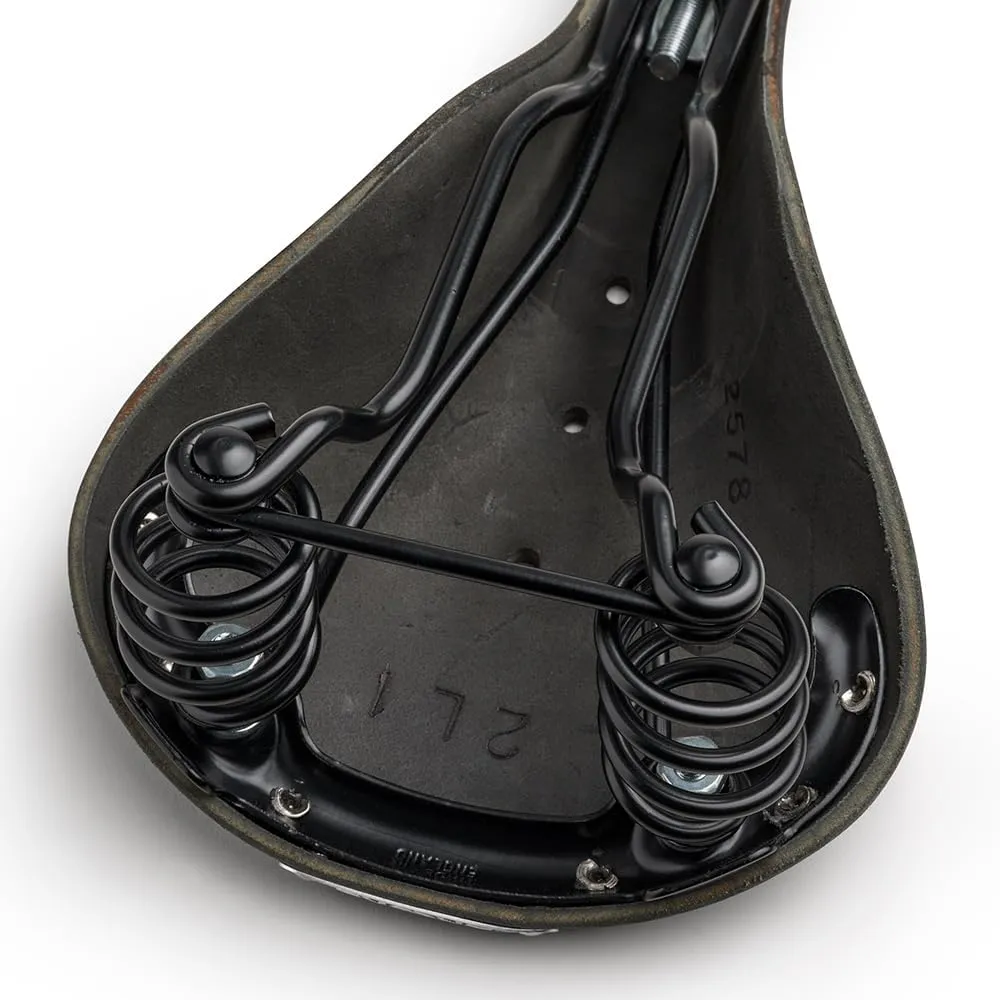 Brooks England Flyer, Touring Leather Bike Saddle with Suspension Springs
