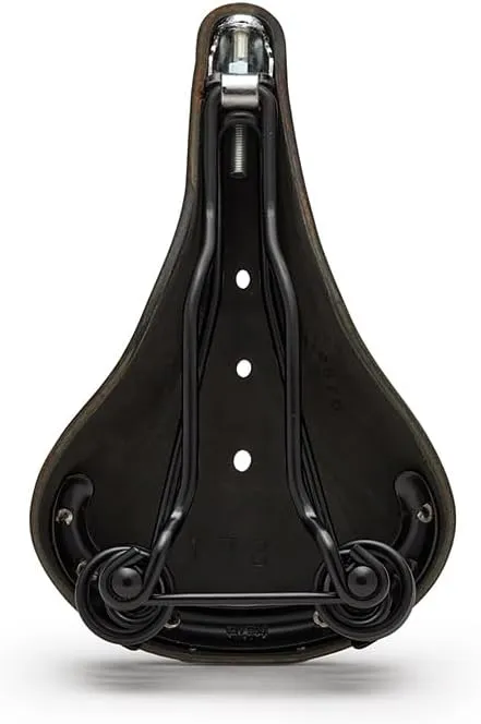Brooks England Flyer, Touring Leather Bike Saddle with Suspension Springs