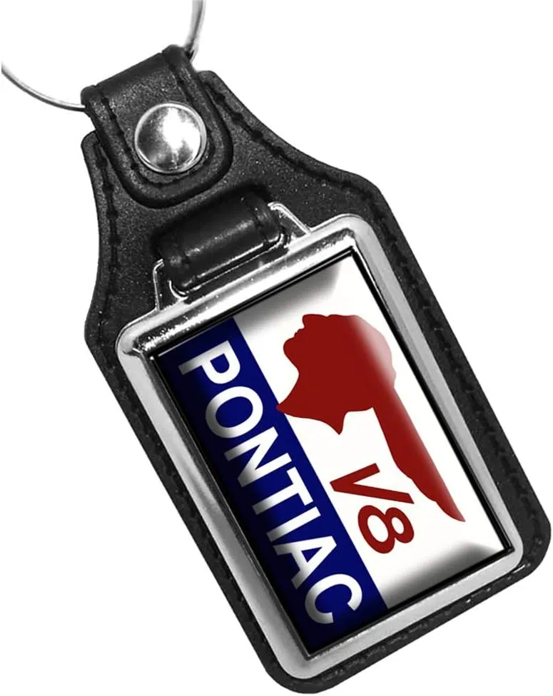 Brotherhood Compatible with Pontiac V8 Engine Indian Head Sign Design Keychain Key Holder Key Ring for Men Heavy Duty Car Keyring for Men and Women