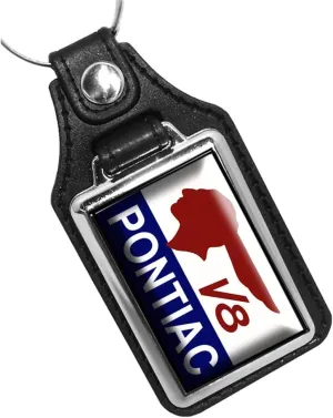 Brotherhood Compatible with Pontiac V8 Engine Indian Head Sign Design Keychain Key Holder Key Ring for Men Heavy Duty Car Keyring for Men and Women