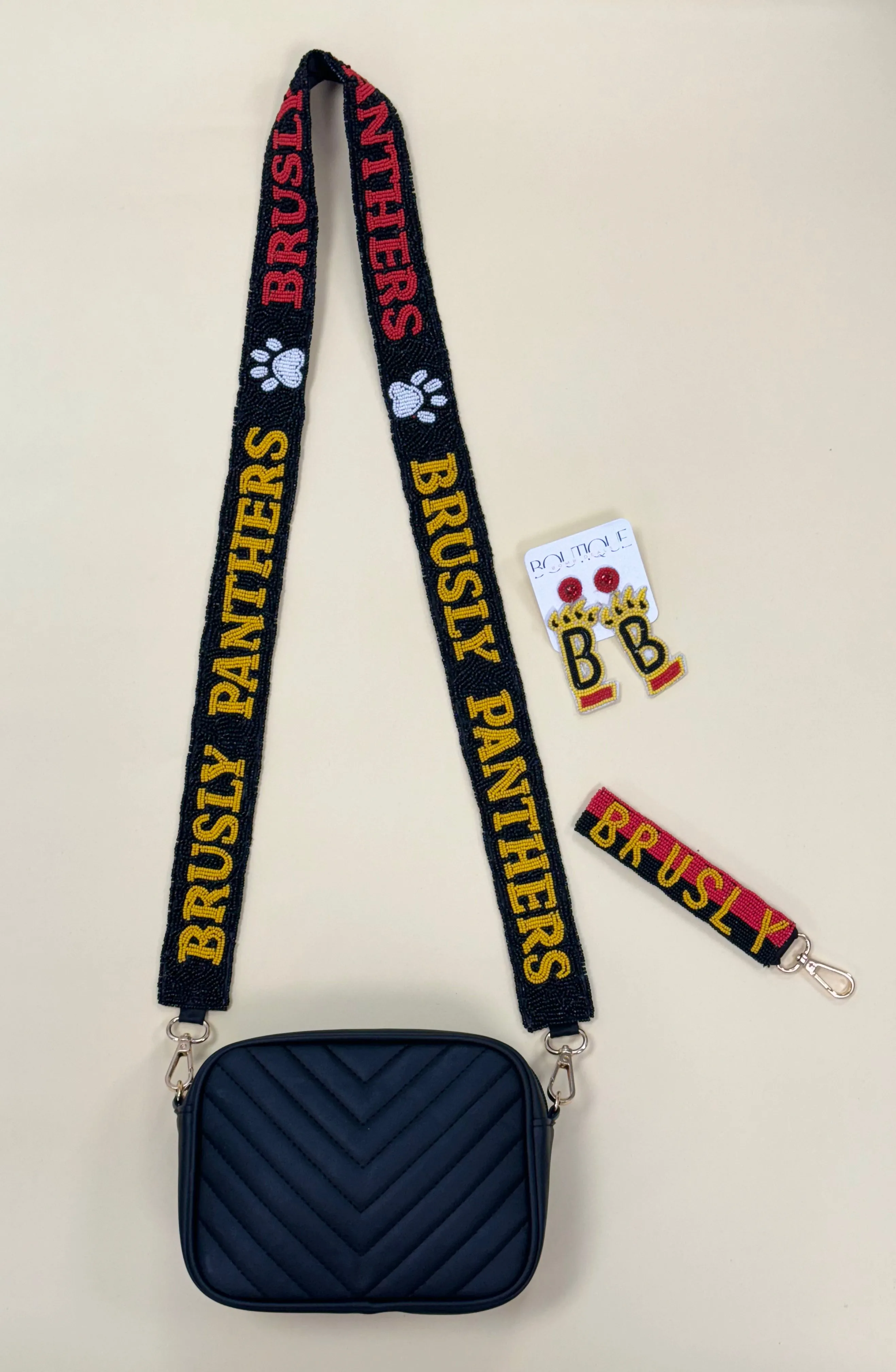 BRUSLY PANTHERS ALUM | Custom Beaded Purse Strap