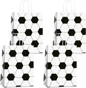Bsitao 16 PCS Soccer Party Gift Bags for Soccer Party Supplies Birthday Decorations Party Favor Goody Treat Candy Bag Soccer Pattern Gift Bag Birthday Party Supplies for Kid Adult