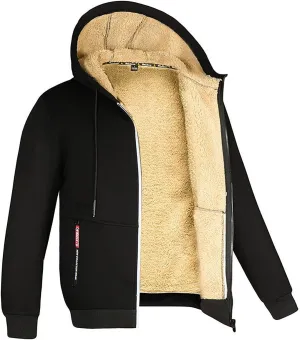 BTDECLAR Unisex Hoodies Oversized Fleece Lined Long Sleeve Sweatshirt Casual Warm Drawstring Lightweight Zipper 2024 Trendy