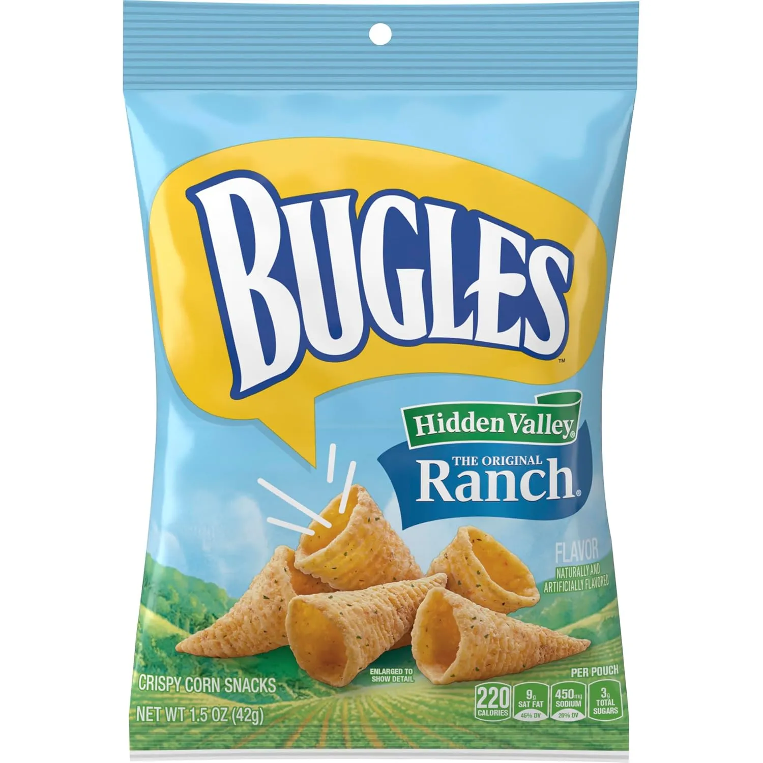 Bugles Corn Snacks, Ranch, 1.5 Oz (Pack of 36)