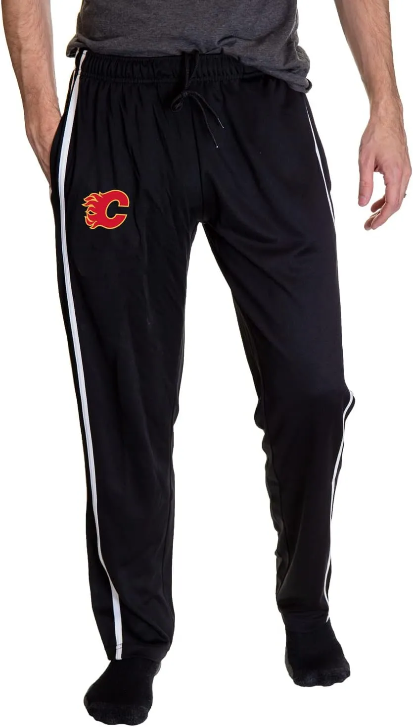 Calhoun NHL Men's Open Bottom Striped Training Lounge Pants with Pockets