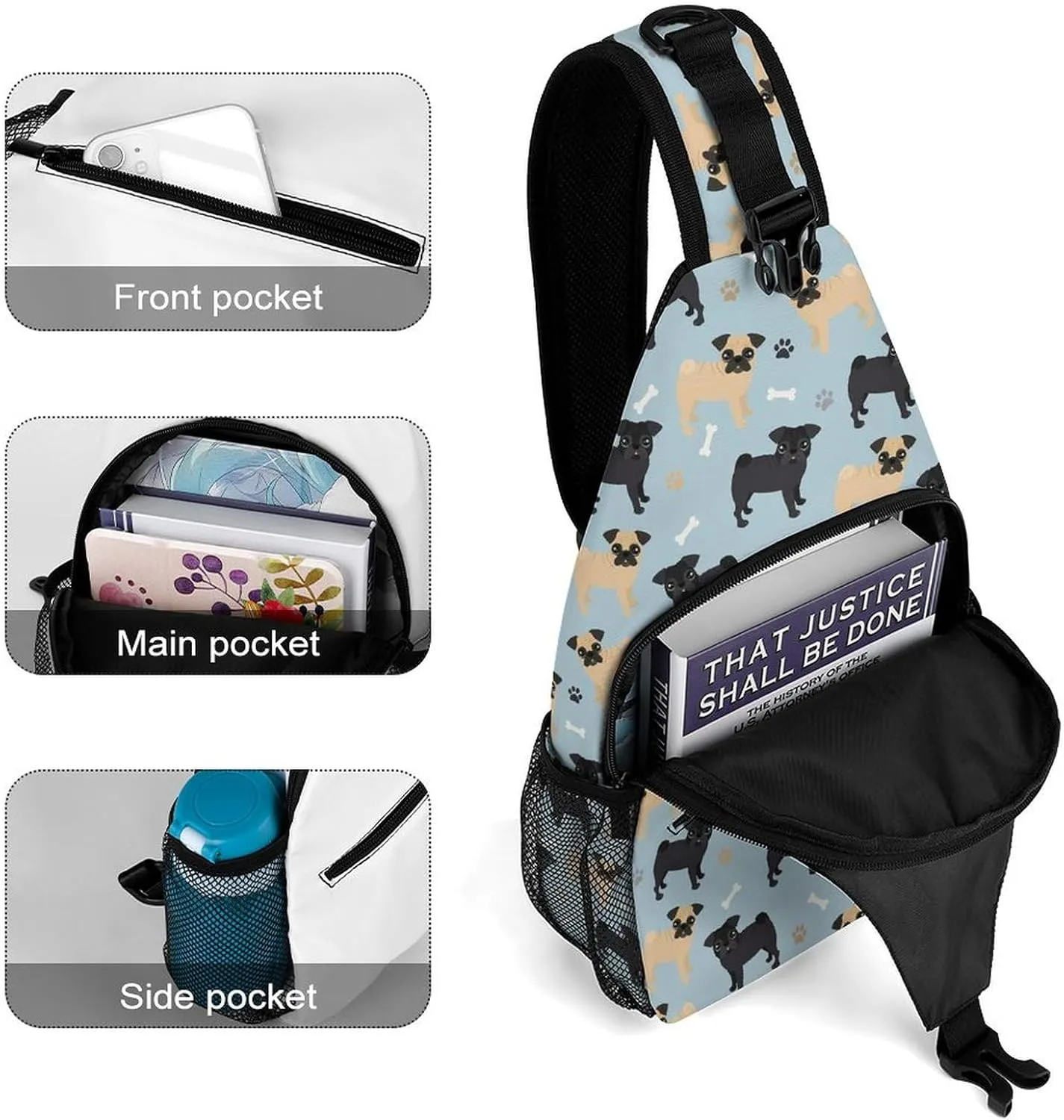 Camouflage Pattern with Stars Versatile And Convenient Multipurpose Crossbody Bag - Perfect for Travel And Hiking