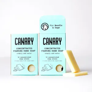 Canary Foaming Hand Soap Bars Kit - Refillable Zero Waste Hand Wash Concentrate with Coconut Oil - All Natural, Moisturizing, Organic, Makes Liquid Handsoap, Fir & Sage Scent, makes 24 bottles