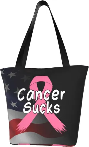 Cancer Sucks Breast Cancer Awareness Fashion Shoulder Bag Large Capacity For Man Or Woman