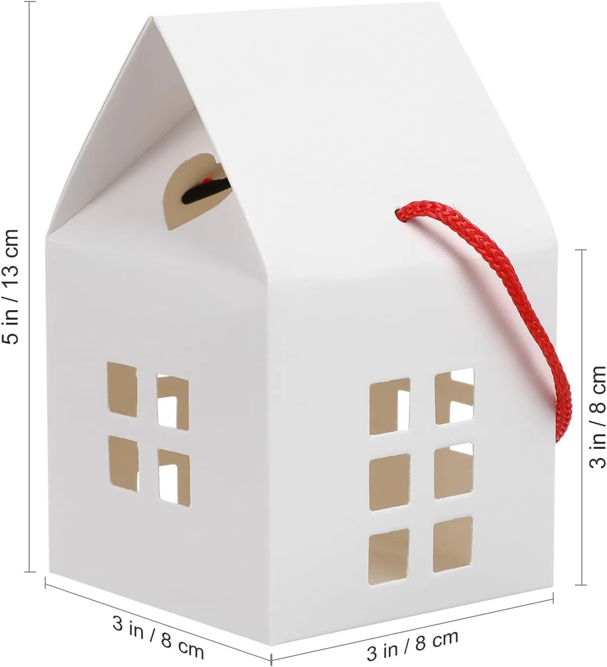 Candy Packaging Cube 10Pcs House Shaped Candy Boxes Boxes Sweet Paper Treat Bags Chocolate Biscuits Case for Wedding Shower Birthday Party Supplies White Biscuit Cookie Container