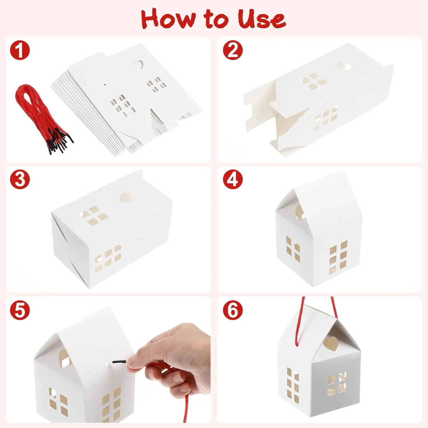 Candy Packaging Cube 10Pcs House Shaped Candy Boxes Boxes Sweet Paper Treat Bags Chocolate Biscuits Case for Wedding Shower Birthday Party Supplies White Biscuit Cookie Container