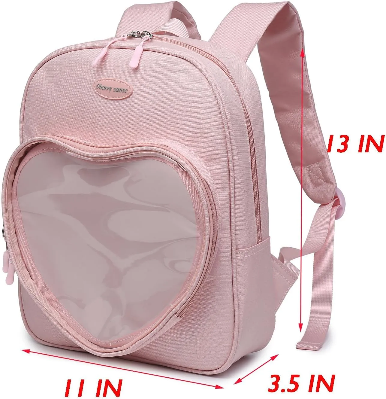 Canvas Ita Bag Backpack Heart Shaped Purse JK Uniform Bags for Anime Pins Display