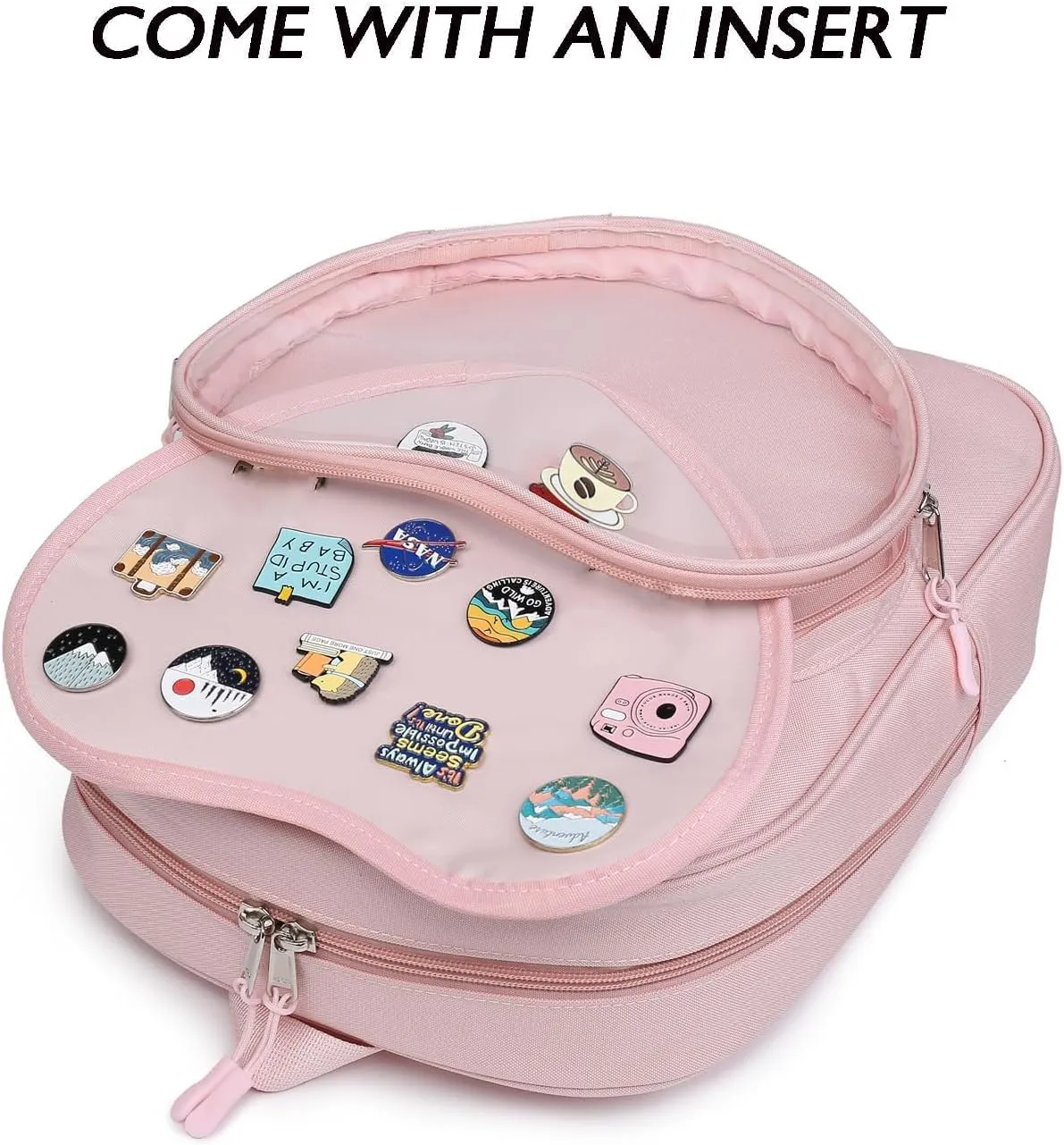 Canvas Ita Bag Backpack Heart Shaped Purse JK Uniform Bags for Anime Pins Display
