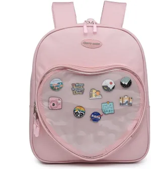 Canvas Ita Bag Backpack Heart Shaped Purse JK Uniform Bags for Anime Pins Display
