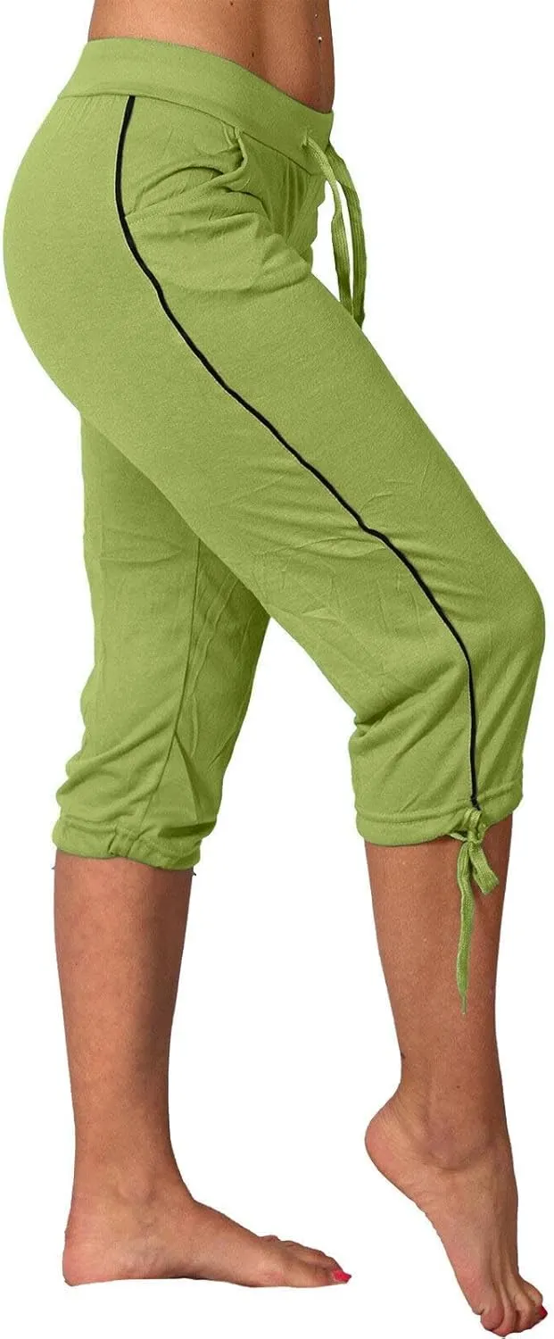 Capri Pants for Women High Waisted Drawstring Joggers Stretch Lightweight Casual Hiking Capri Sweatpants with Pocket