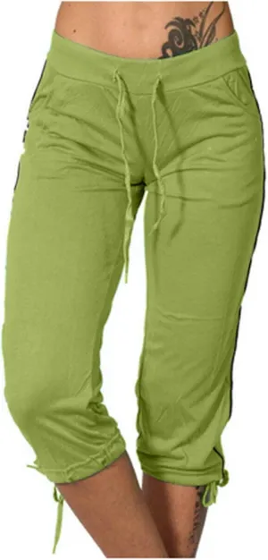 Capri Pants for Women High Waisted Drawstring Joggers Stretch Lightweight Casual Hiking Capri Sweatpants with Pocket
