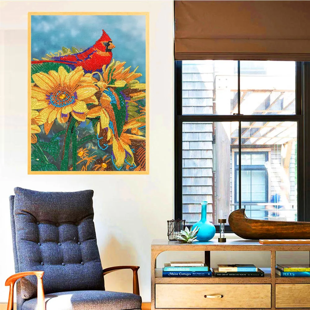 Cardinal-Special Shaped Crystal Diamond Painting-30*40cm