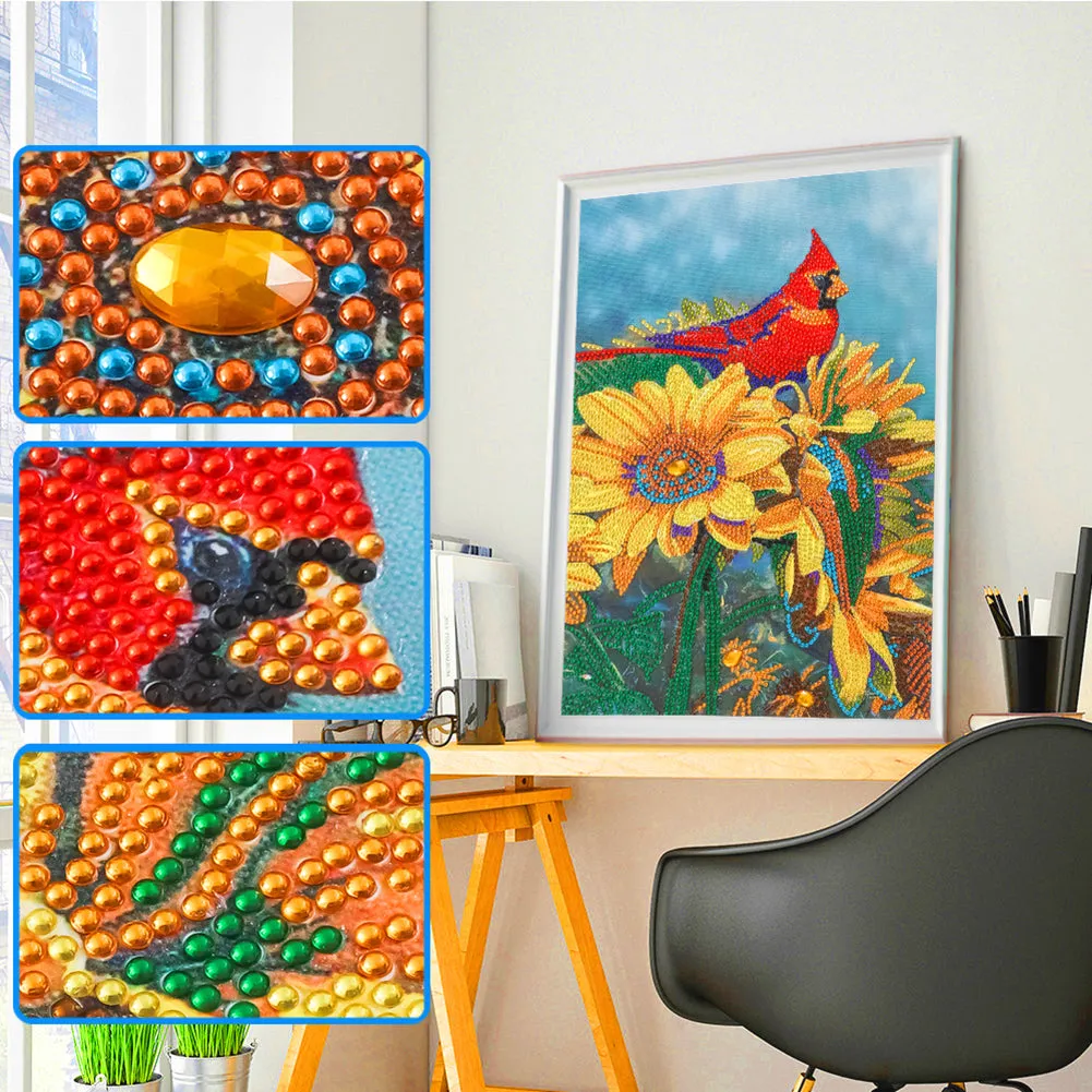 Cardinal-Special Shaped Crystal Diamond Painting-30*40cm
