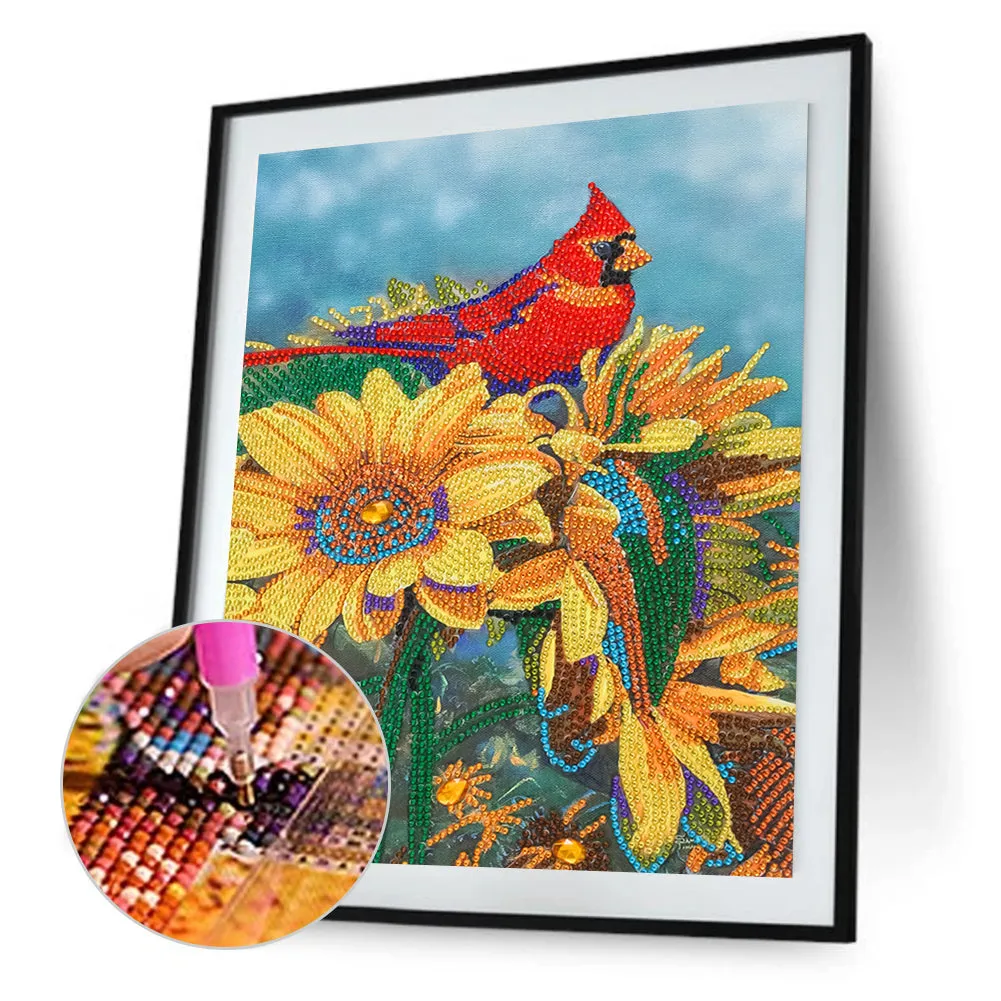 Cardinal-Special Shaped Crystal Diamond Painting-30*40cm