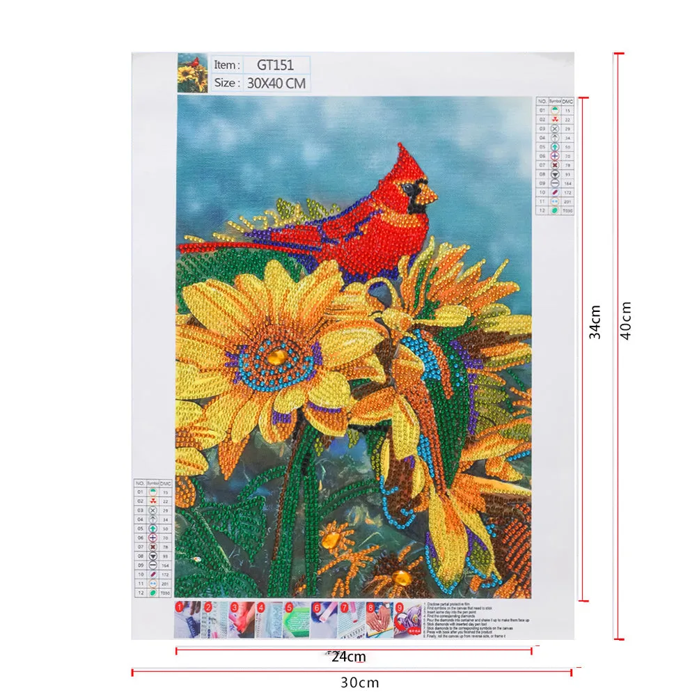 Cardinal-Special Shaped Crystal Diamond Painting-30*40cm