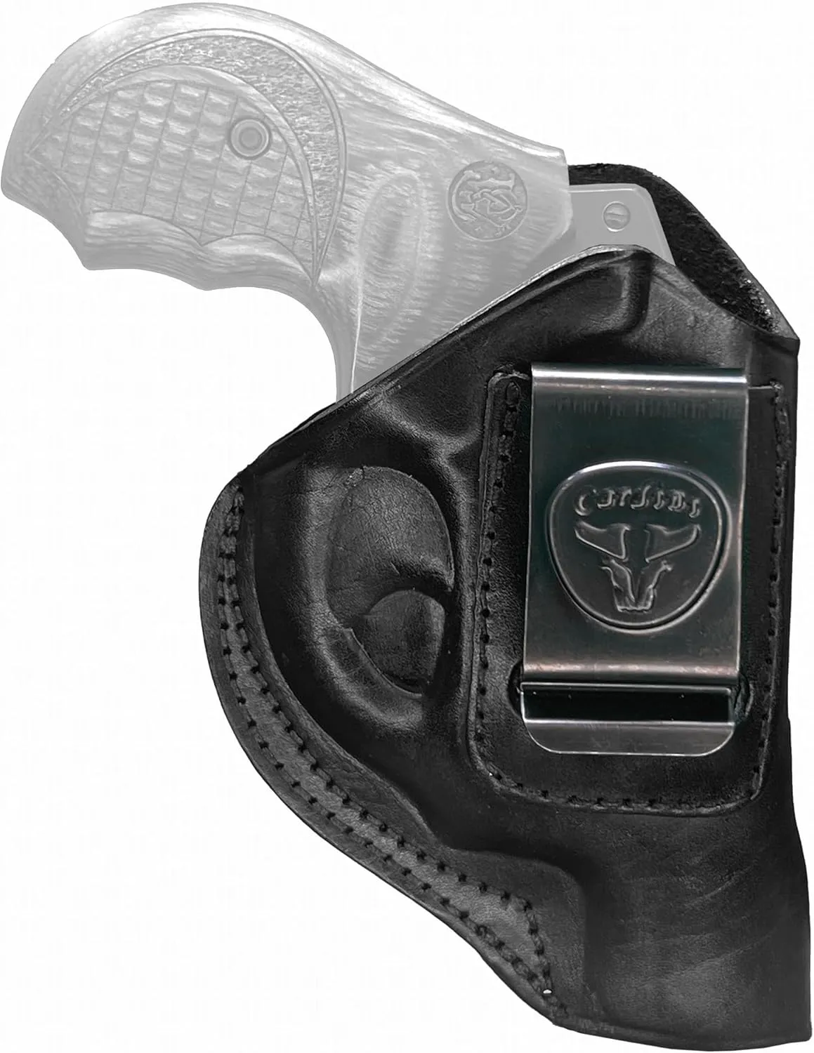 Cardini Leather Premium IWB Holster for 5-Shot Revolvers, S&W J Frame, Taurus 605, 642 Airweight, 38 Special