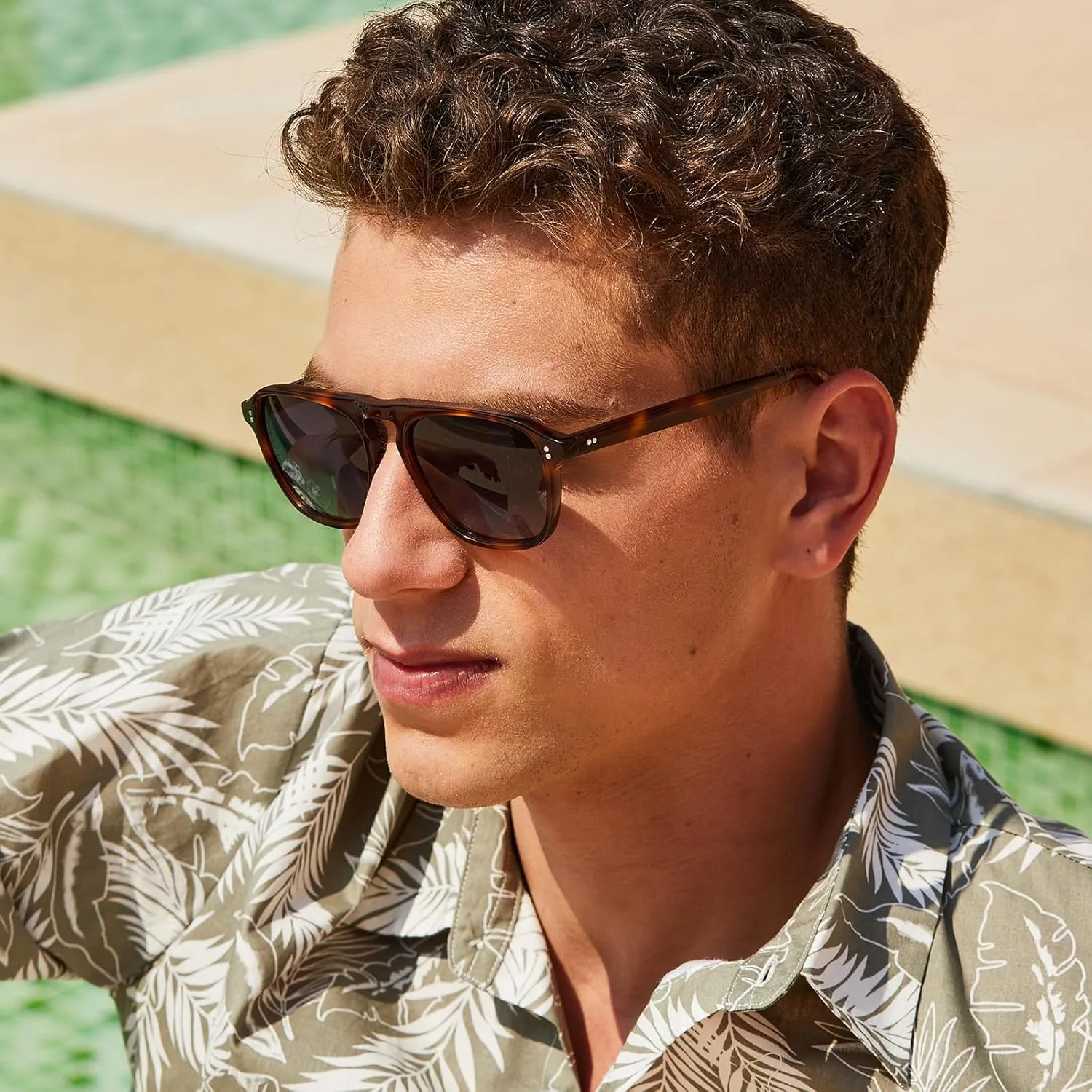 CARFIA Acetate Polarized Men's Sunglasses - Pilot Design, UV Protection CA5355